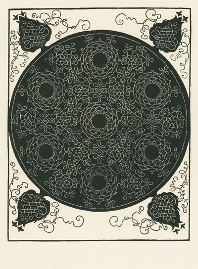 Knoop met kleine zwarte cirkel in het midden die zes keer wordt herhaald door Albrecht Dürer or Duerer