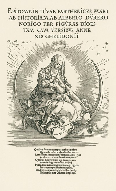 Maria Maagd met Kind in Glorie, ca. 1511 (houtsnede) door Albrecht Dürer or Duerer