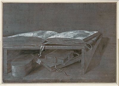 Open Boek (penseeltekening op bruin papier) door Albrecht Dürer or Duerer