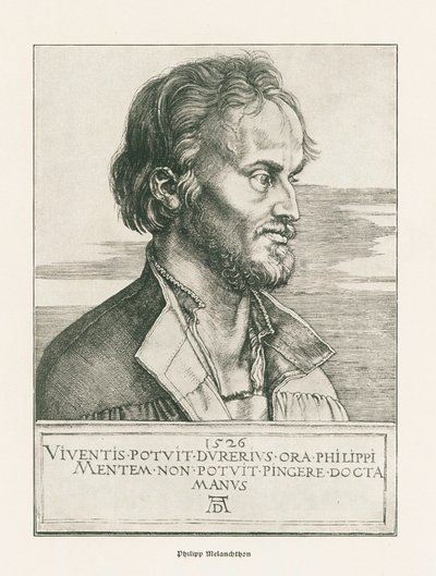 Philipp Melanchthon. 1526 (engraving) door Albrecht Dürer or Duerer