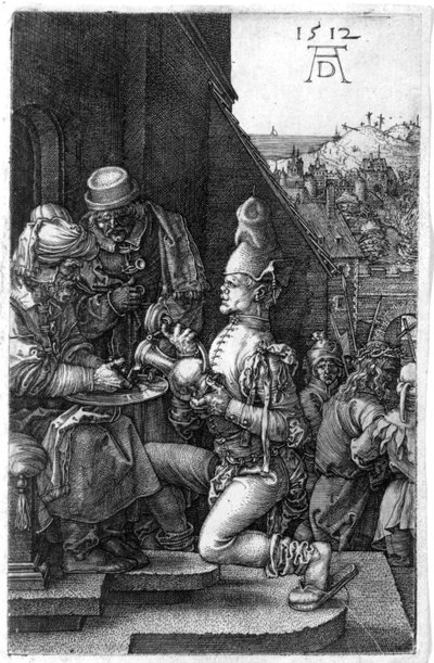 Pilatus wast zijn handen, uit De Gegraveerde Passie, 1512 door Albrecht Dürer