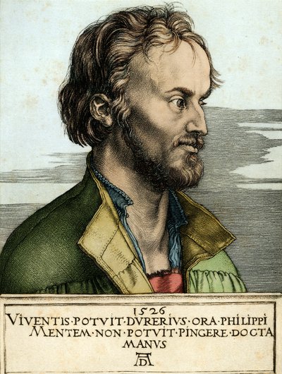 Portret van Filippo Melantone door Albrecht Dürer