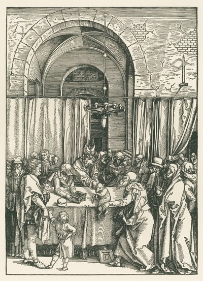 Weigering van Joachims offer, c.1504 (houtsnede) door Albrecht Dürer or Duerer