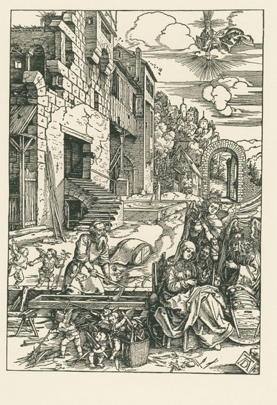 Rust op de vlucht naar Egypte, c.1502 (houtsnede) door Albrecht Dürer or Duerer