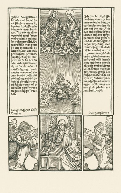 Heilige Birgitta als voorspreker, met een biddend echtpaar door Albrecht Dürer or Duerer