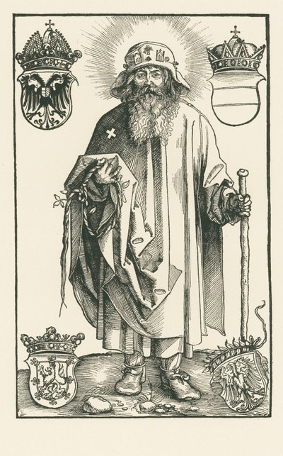 De heilige Coloman als pelgrim door Albrecht Dürer or Duerer