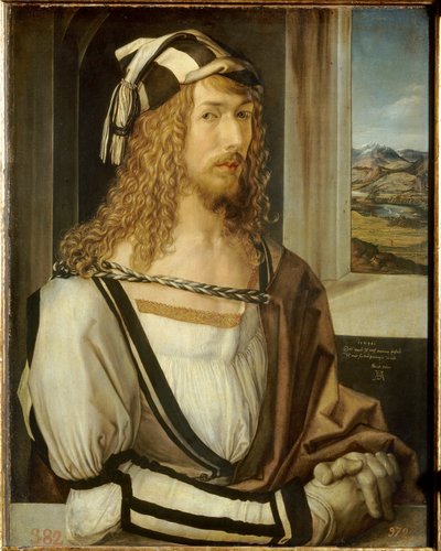 Zelfportret Schilderij door Albrecht Durer (1471-1528) 1498 Madrid Prado Museum door Albrecht Dürer