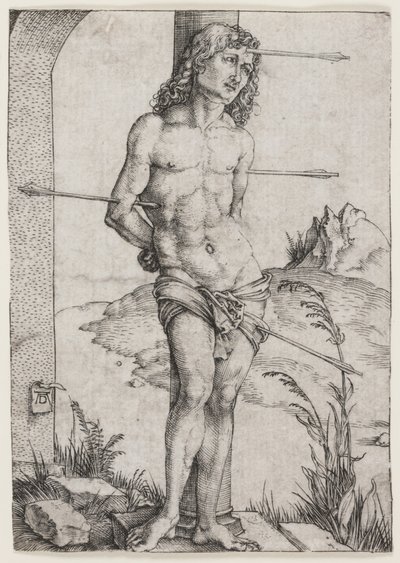 Sint Sebastiaan bij de zuil door Albrecht Dürer