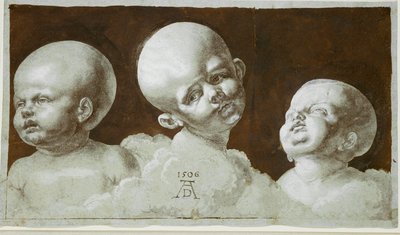 Studies van het hoofd van een kind (tekening) door Albrecht Dürer or Duerer