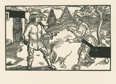 Syrus en Chremes, ca.1492-93 (houtsnede) door Albrecht Dürer or Duerer