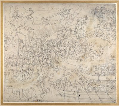De aanval bij Rorschach aan het Bodenmeer, c.1500 door Albrecht Dürer