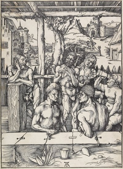 Het mannenbad, ca. 1496-1497 door Albrecht Dürer