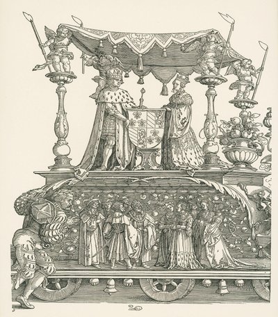 De kleine triomfwagen of het Bourgondische huwelijk door Albrecht Dürer or Duerer