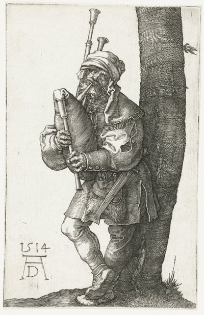 De doedelzakspeler door Albrecht Dürer or Duerer
