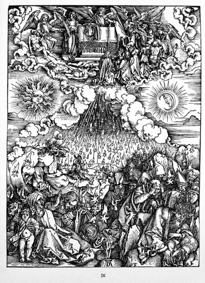 De opening van het vijfde en zesde zegel door Albrecht Dürer or Duerer