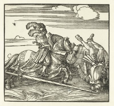 Twee ruiters vechtend te paard door Albrecht Dürer or Duerer