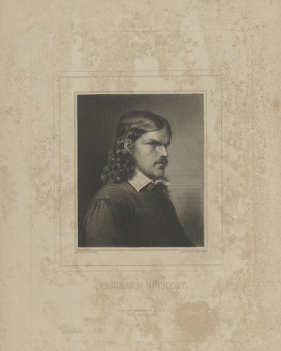 Portret van Friedrich Rückert 1788-1866, 1840s door Albrecht Fürchtegott Schultheiss
