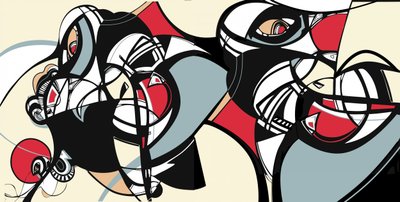 Abstracte kubistische gezichten door Alejandra Winkhaus