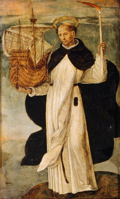 Sint Telmo (detail) door Alejo Fernandez