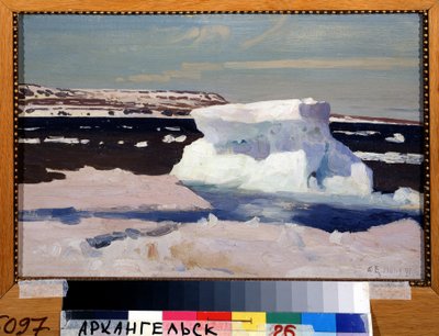 De Kara Zee, uitzicht op de Novaya Zemlya door Aleksandr Alekseevich Borisov