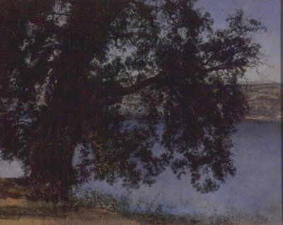 Boom in de schaduw boven het water bij Castel Gandolfo, voor 1846 door Aleksandr Andreevich Ivanov