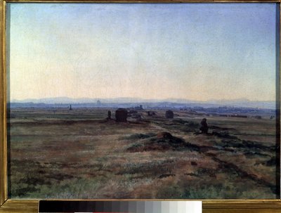Uitzicht op de Via Appia bij zonsondergang door Aleksandr Andreevich Ivanov