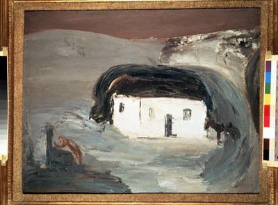 Landschap met een wit huis door Aleksandr Davidovic Drevin