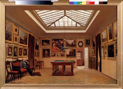 In een biljartzaal door Aleksandr Ivanovich Morozov