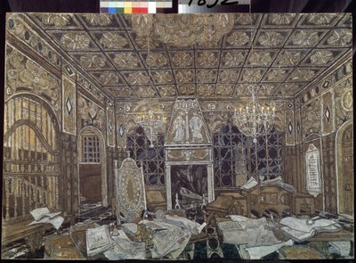 Voorbereidend decor voor het toneelstuk Othello van William Shakespeare door Aleksandr Jakovlevic Golovin