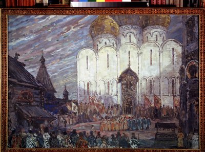 Decorontwerp voor de opera Boris Godunov door Aleksandr Jakovlevic Golovin