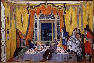 Decorontwerp voor de opera De stenen gast van A. Dargomyzhsky door Aleksandr Jakovlevic Golovin