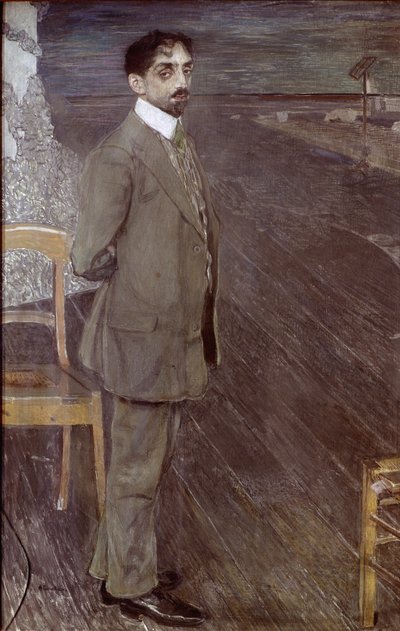 Portret van Mikhail Kuzmin door Aleksandr Jakovlevic Golovin