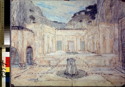 Decorontwerp voor de tragedie Antigone naar Sophocles door Aleksandr Jakovlevic Golovin