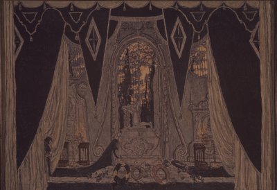 Toneelontwerp voor het stuk Don Juan door J.-B. Molière, 1910 door Aleksandr Jakovlevic Golovin