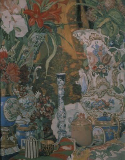 Stilleven. Bloemen en porselein, 1912 door Aleksandr Jakovlevic Golovin