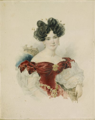 Portret van Prinses Natalia Viktorovna Kochubey, née Kochubey door Aleksandr Pavlovich Bryullov