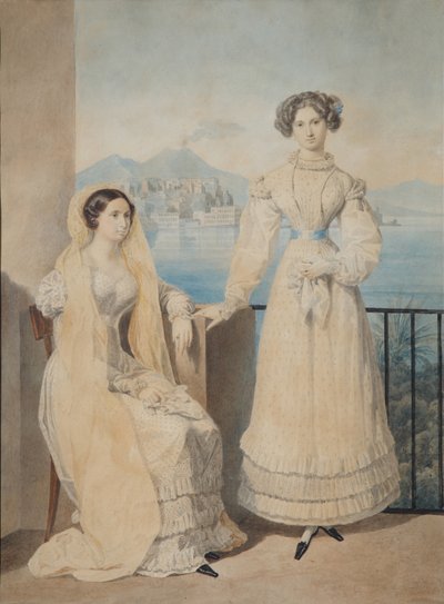 Portret van zusters gravinnen Dorothea en Catherine von Tiesenhausen door Aleksandr Pavlovich Bryullov