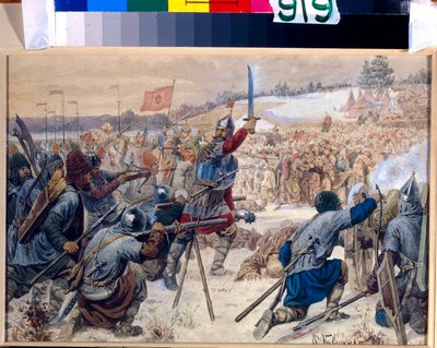 De verovering van Siberië door Yermak Timofeyevitch door Aleksei Danilovich Kivshenko