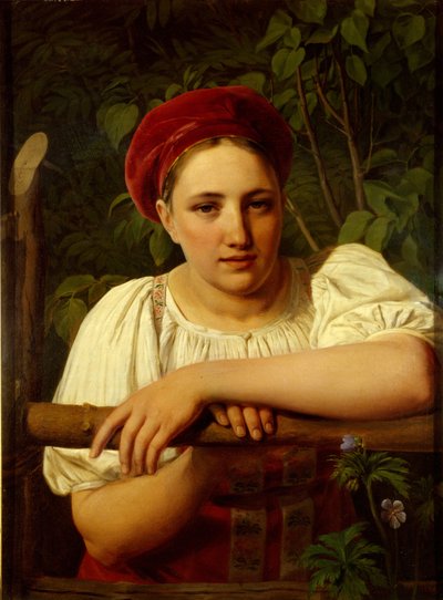 Een boerenmeisje uit de regio Tver, 1840 door Aleksei Gavrilovich Venetsianov