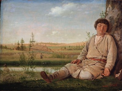 Slapende herdersjongen door Aleksei Gavrilovich Venetsianov