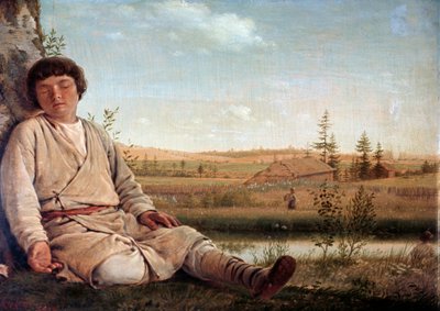 Slapende herder door Aleksei Gavrilovich Venetsianov