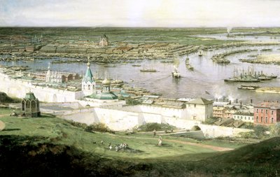 Uitzicht op Nizhny Novgorod door Aleksey Bogolyubov