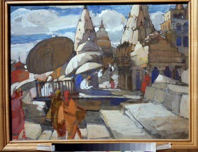 Een pagode in Benares door Aleksey Kravchenko