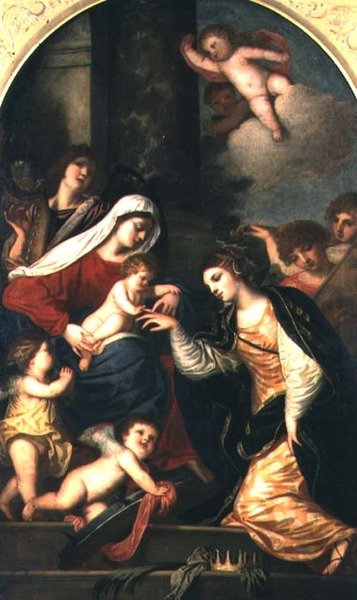 Het Mystieke Huwelijk van St. Catharina door Alessandro Varotari
