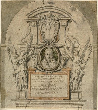 Ontwerp voor gedenkteken voor paus Gregorius XV door Alessandro Algardi