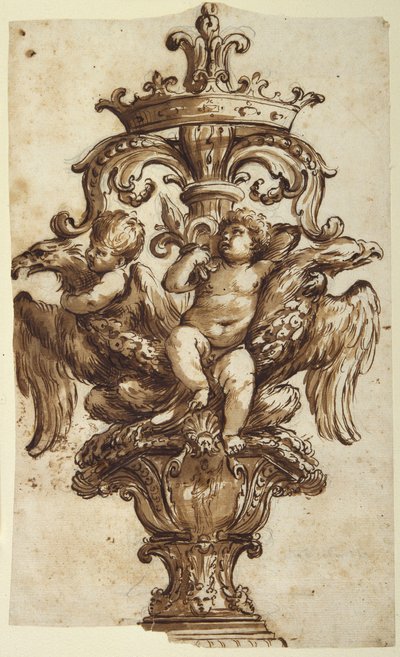 Ontwerp voor een koetsornament door Alessandro Algardi