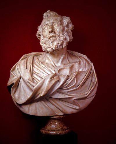Marmeren bustes van St. Petrus en St. Paulus door Alessandro Algardi