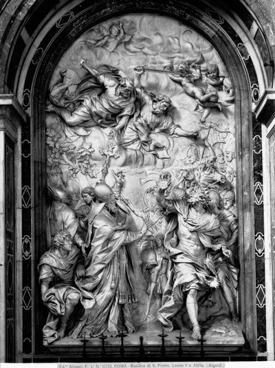 De ontmoeting tussen Paus Leo de Grote en Attila door Alessandro Algardi