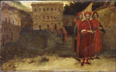 Luca Pitti Italiaanse bankier, voor zijn paleis (Palazzo Pitti) door Alessandro Allori