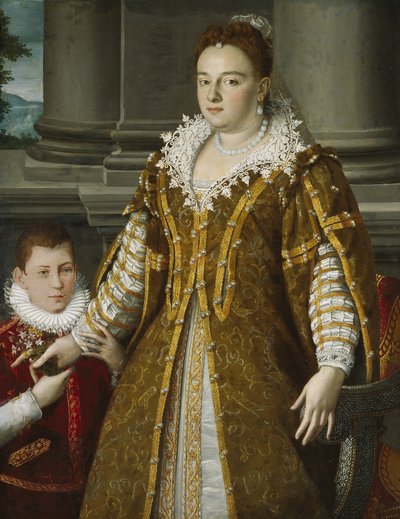 Portret van groothertogin Bianca Capello de Medici met haar zoon door Alessandro Allori